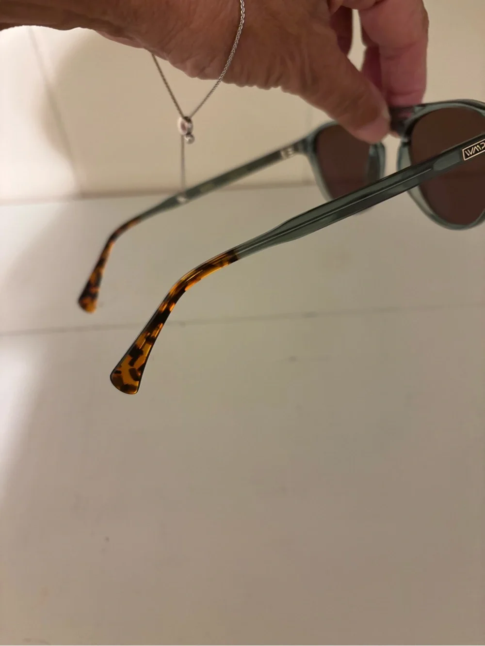 WMP Clear Green Frame Women’s Eyewear with Tortoise Arms